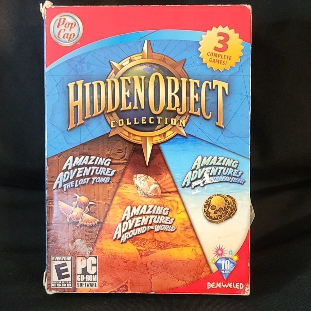 Hidden Object Pop Cap Set of 3.   PC CDROM Rated Everyone Computer Games